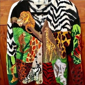Vintage 80’s Design Options Animal Sweater